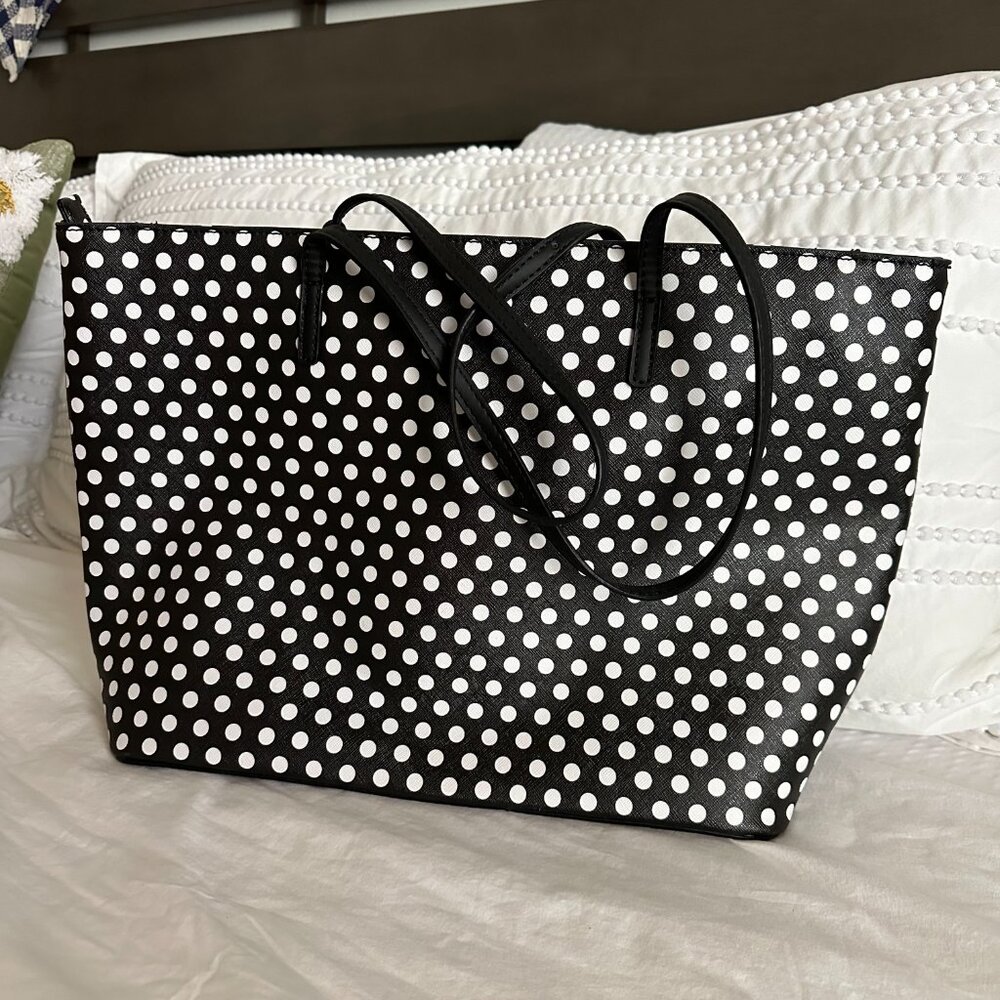 NWOT Guess Polka Dot Commuter Tote Bag - Picture 6 of 11
